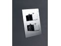 Ingebouwde douche, thermostatische en regendouchekop 25 x 25 - CADIX CHROME