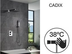 Wbudowana gÅ‚owica prysznicowa, termostatyczna i deszczowa 25 x 25 - CADIX CHROME