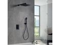 Douche encastrable, thermostatique et pommeau pluie de douche 25 x 25 - CADIX NOIR