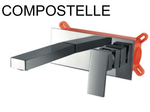 Ukryty kran naÅ›cienny, bateria mieszajÄ…ca, dÅ‚ugoÅ›Ä‡ 175 mm - COMPOSTELLE CHROME