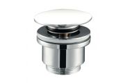Blanc brillant - Bonde de lavabo, push up, finition céramique blanc brillant