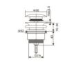 Odpływ umywalki, push up, kwadratowa pokrywa, chromowane wykończenie
