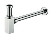 Siphon lavabo carré en laiton chrome