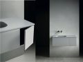 Tilpasset badeværelseskab, integreret håndtag, højde 20 cm, lakeret finish - EL CONCEPTO
