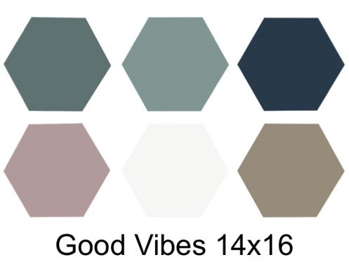 GOOD VIBES 14 x 16 cm - Carrelage hexagonal sol et mur