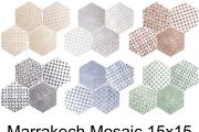 MARRAKECH MOSAIC 15x15 cm - Carrelage hexagonal sol et mur, au style oriental, mauresque