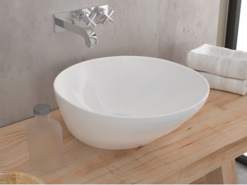 Vasque � 455 mm, en c�ramique blanc - SAJA