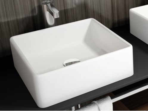 Vasque lavabo 380 x 380 mm, en c�ramique blanc - APIS