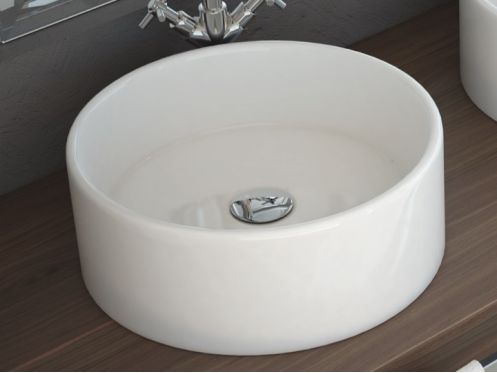 Vasque lavabo � 400 mm, en c�ramique blanc - TEBAS