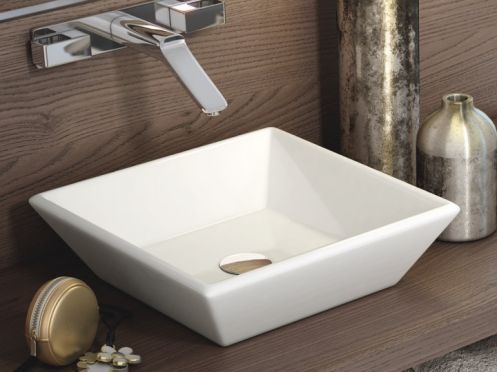Vasque lavabo 420 x 420 mm, en c�ramique blanc - RODAS