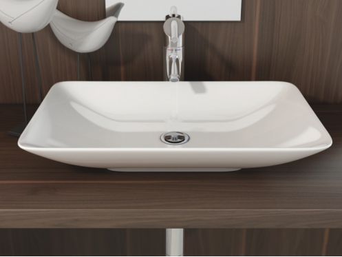 Vasque lavabo, 590 x 365 mm, en c�ramique blanc - NOVAS