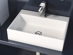 Vasque lavabo 500 x 350 mm, en céramique blanc - LEO
