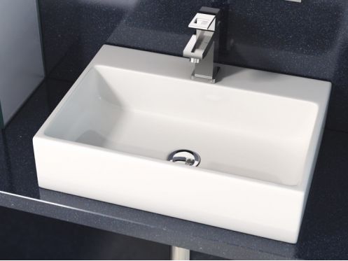 Vasque lavabo 500 x 350 mm, en cramique blanc - LEO