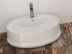 Vasque lavabo, 560 x 440 mm, en céramique blanc - TOMES