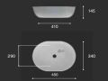 Vasque lavabo, 480 x 340 mm, en c�ramique noir - MONACO 48 NOIR