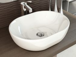 Vasque lavabo, 480 x 340 mm, en céramique blanc - MONACO 48