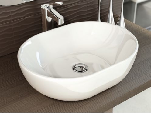 Vasque lavabo, 480 x 340 mm, en c�ramique blanc - MONACO 48