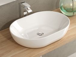 Vasque lavabo, 600 x 400 mm, en céramique blanc - MONACO 60