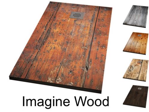 Receveur de douche, dcor avec une image personnalis - IMAGINE WOOD