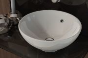 Vasque lavabo, Ø 400 mm, en céramique blanc - BOL CR