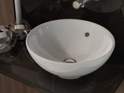 Vasque lavabo, Ø 400 mm, en céramique blanc - BOL CR
