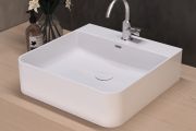 Vasque lavabo, 420 x 420 mm, en céramique blanc - EUME