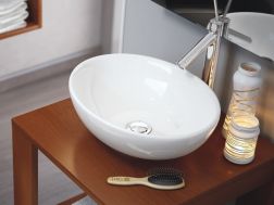 Vasque lavabo, 410 x 330 mm, en céramique blanc - OVAL