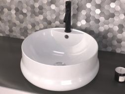 Vasque lavabo, Ø 450 mm, en céramique blanc - ARA