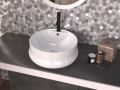 Vasque lavabo, � 450 mm, en c�ramique blanc - ARA