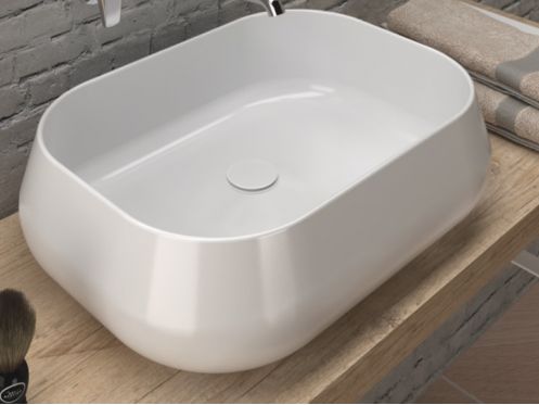 Vasque lavabo 560 x 420 mm, en c�ramique blanc - ESCA