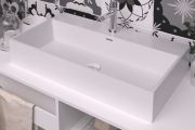 Vasque lavabo, 1000 x 420 mm, en céramique blanc - GEMINI