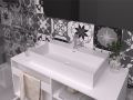 Vasque lavabo, 1000 x 420 mm, en c�ramique blanc - GEMINI