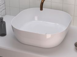 Vasque lavabo, 425 x 425 mm, en céramique fine blanc - OBI