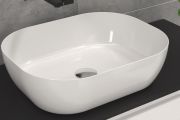 Vasque lavabo, 500 x 395 mm, en céramique fine blanc - AMUR