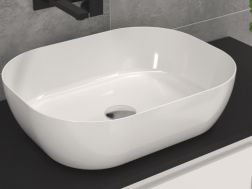 Vasque lavabo, 500 x 395 mm, en céramique fine blanc - AMUR