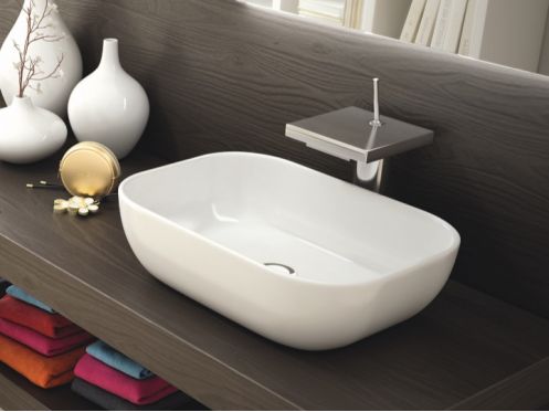 Vasque lavabo, 455 x 320 mm, en c�ramique fine blanc - HORUS