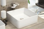 Vasque lavabo, 365 x 365 mm, en céramique fine blanc - ANIBUS