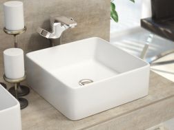 Vasque lavabo, 365 x 365 mm, en céramique fine blanc - ANIBUS