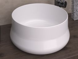 Vasque lavabo Ø 400 mm, en céramique fine blanc - GENIL