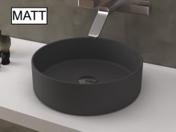 Vasque lavabo Ø 355 mm, en céramique fine anthracite - OSIRIS ANTHRACITE MATT