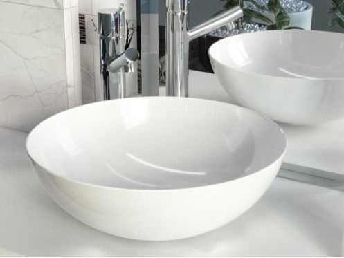 Vasque lavabo � 400 mm, en c�ramique fine blanc - BOL