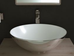 Vasque lavabo Ø 400 mm, en céramique décorée - BOL BICOLOR