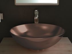 Vasque lavabo Ø 400 mm, en céramique décorée - BOL BRONCE