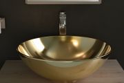 Vasque lavabo Ø 400 mm, en céramique décorée - BOL GOLD