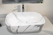 Vasque lavabo 460 x 325 mm, en céramique décorée - ORTA WHITE