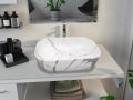 Vasque lavabo 460 x 325 mm, en c�ramique d�cor�e - ORTA WHITE