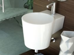Vasque lavabo 470 x 390 mm, en céramique, suspendu - ADONIA