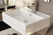 Vasque lavabo 410 x 410 mm, en céramique, suspendu - LIBRA