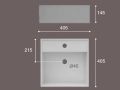 Vasque lavabo 410 x 410 mm, en cramique, suspendu - LIBRA