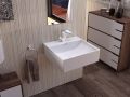 Vasque lavabo 420 x 420 mm, en cramique, suspendu - EUME